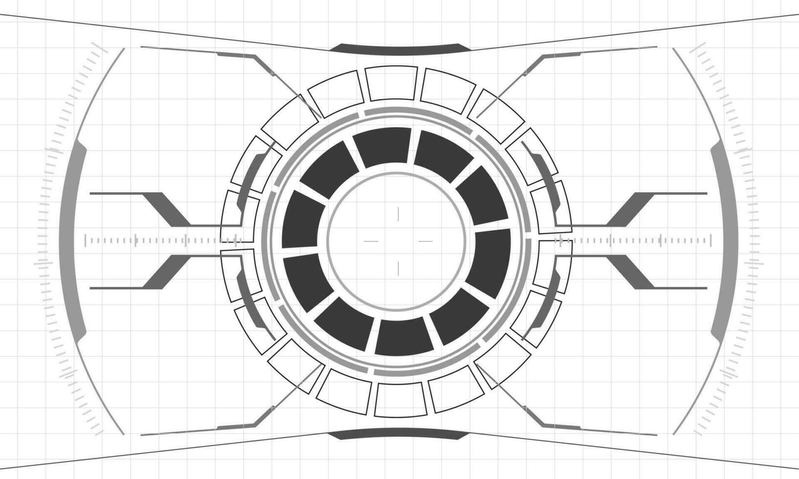 hud sci-fi koppel scherm monochroom visie ontwerp virtueel realiteit futuristische technologie Scherm vector