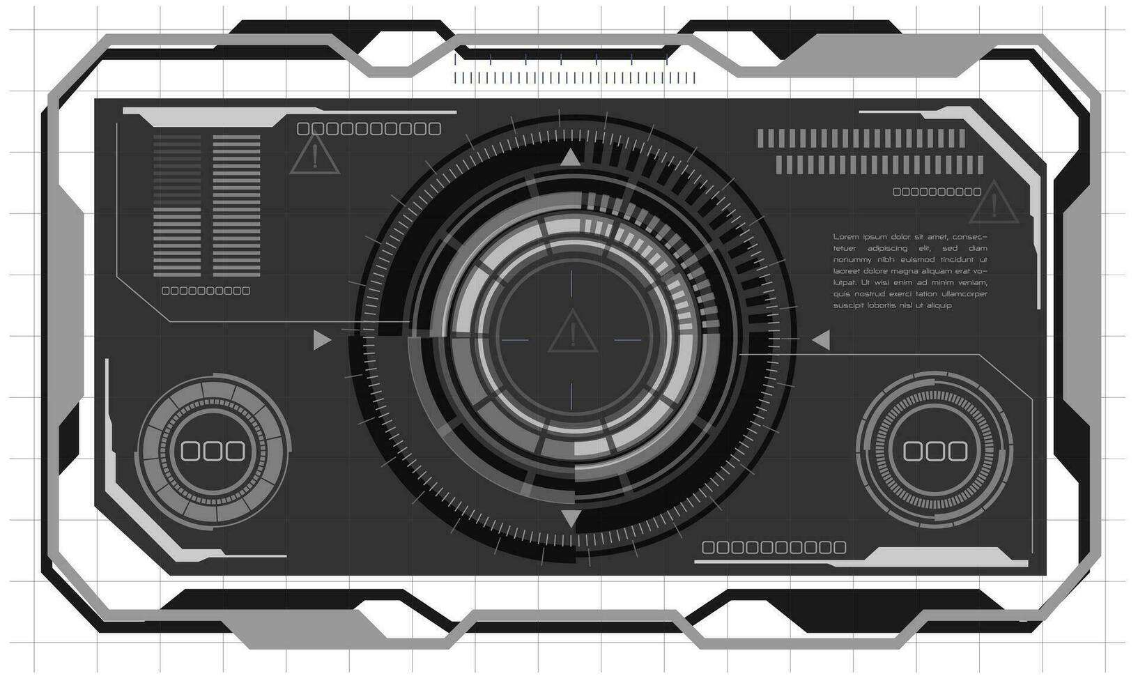 hud sci-fi koppel scherm monochroom visie ontwerp virtueel realiteit futuristische technologie Scherm vector