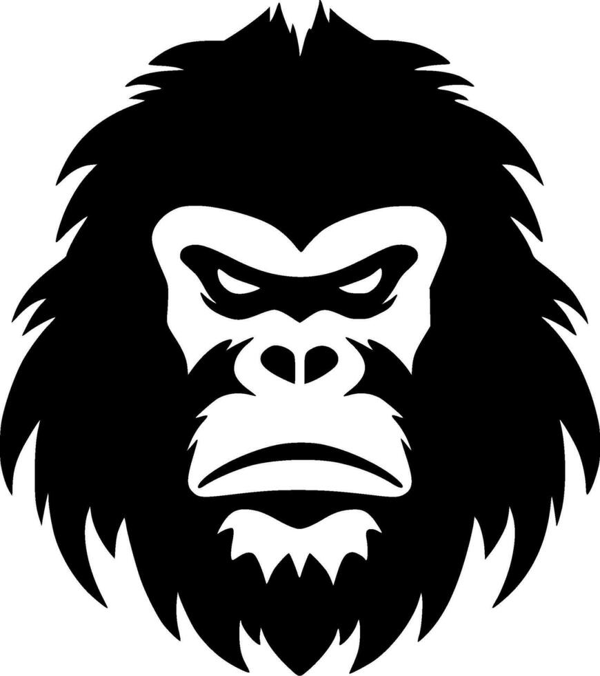 gorilla, zwart en wit vector illustratie