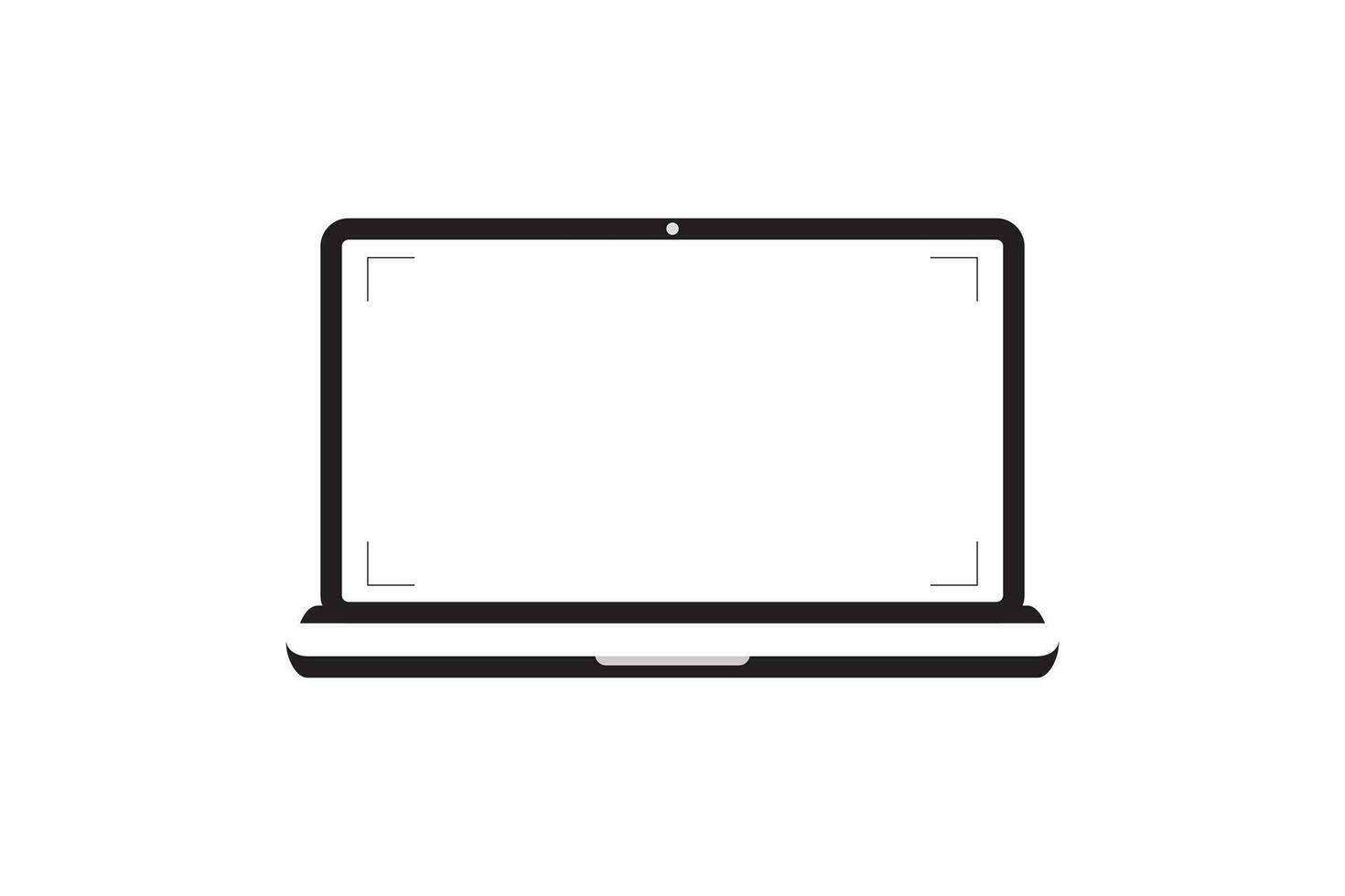 laptop met blanco scherm. notitieboekje wit scherm sjabloon. computer Scherm Aan wit achtergrond. vector