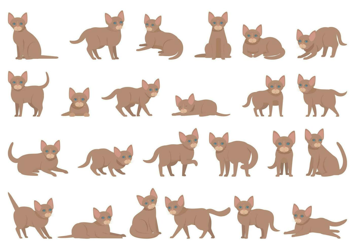 devon rex pictogrammen reeks tekenfilm vector. vector