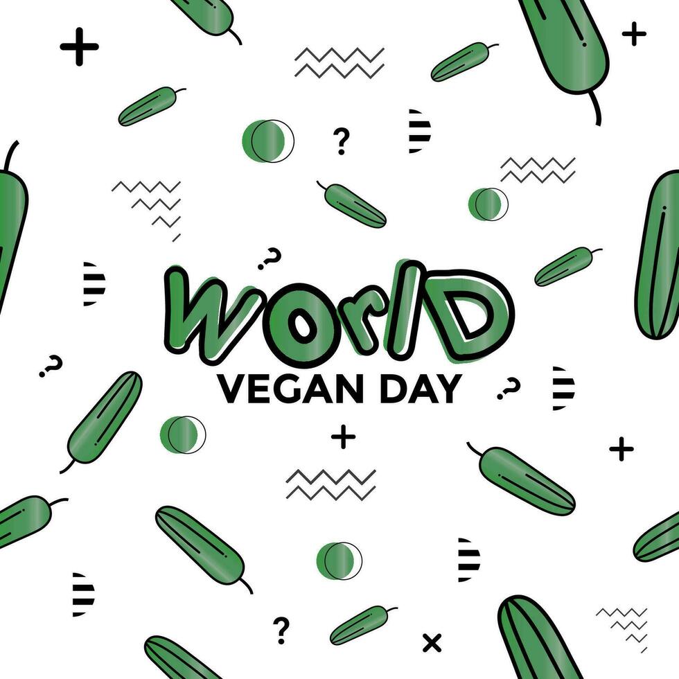 wereld veganistisch dag in tekst het formulier, kan worden gebruikt voor achtergronden, spandoeken, web Sjablonen, folders, Aan november vakantie. vector