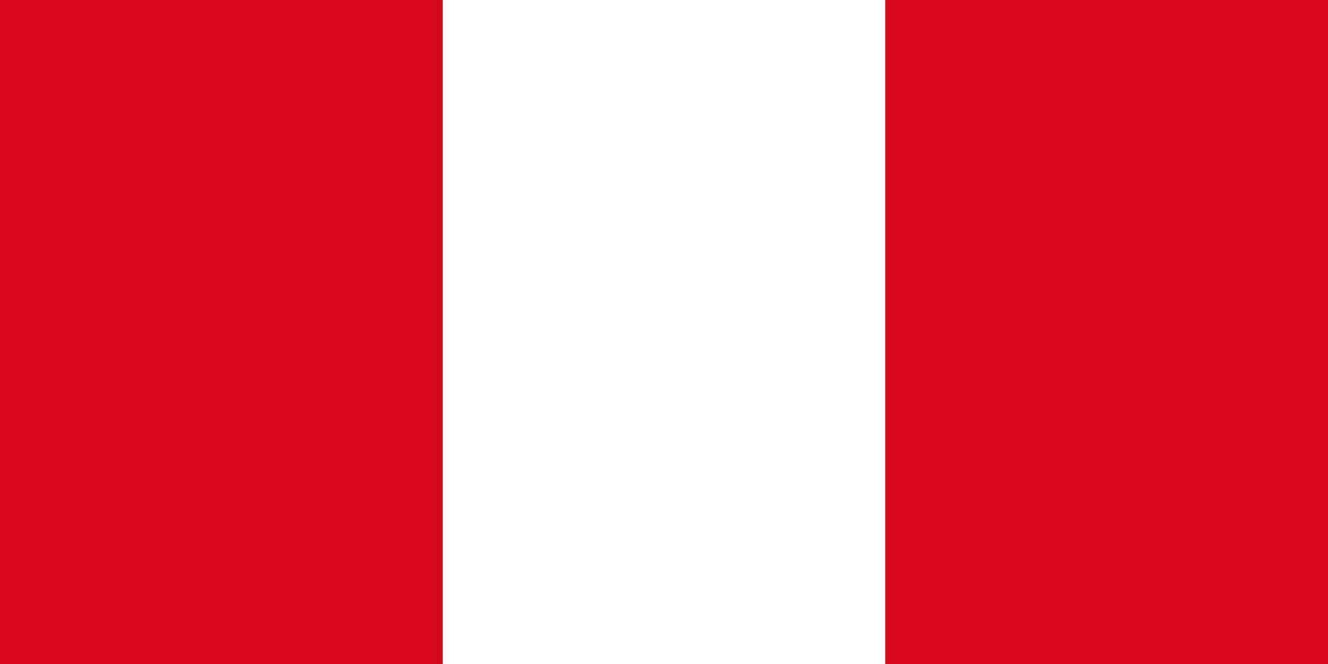 Peru's nationaal vlag geïsoleerd in officieel kleuren. vector