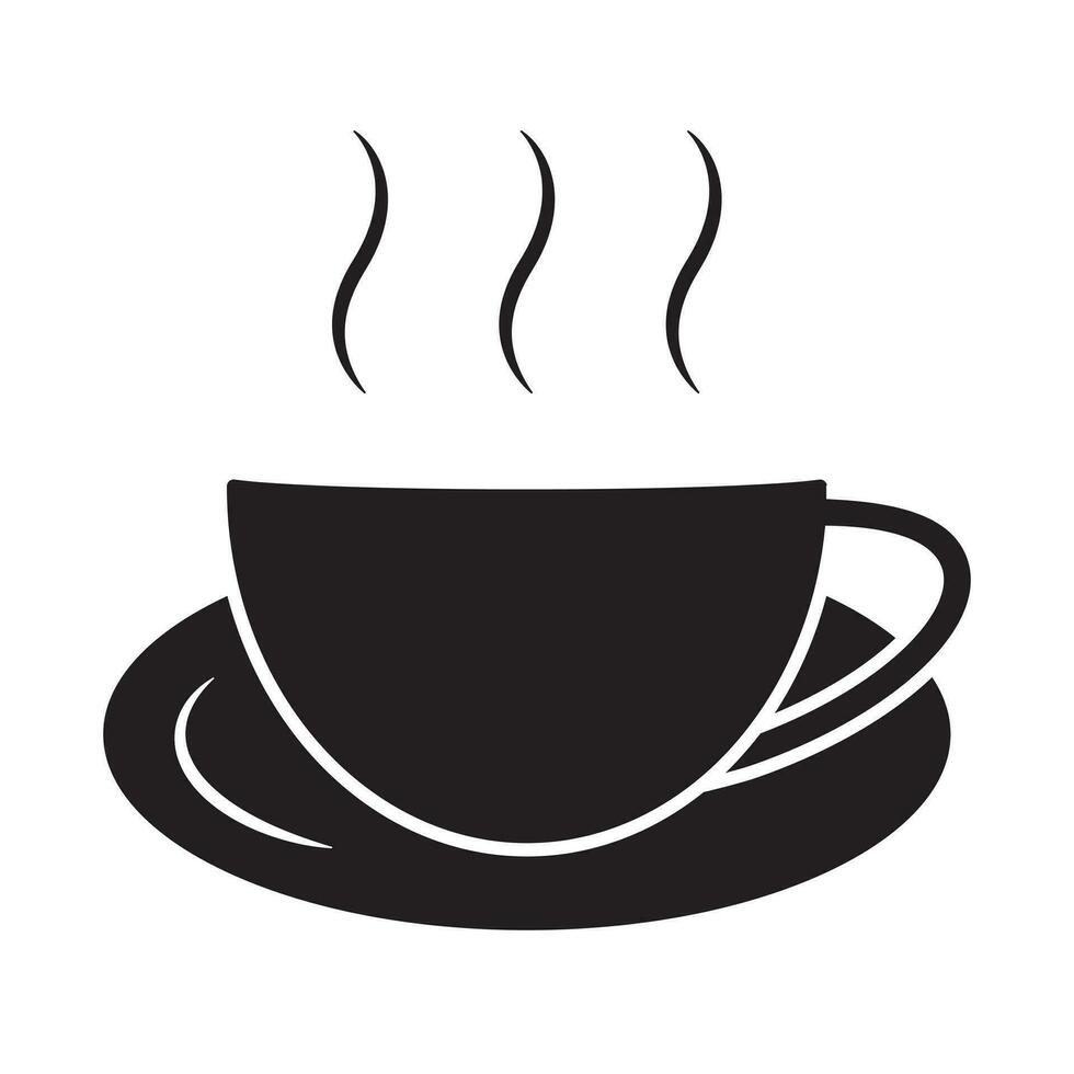 een kop van heet koffie cafe of cafeïne drinken vlak pictogrammen voor apps en websites vector