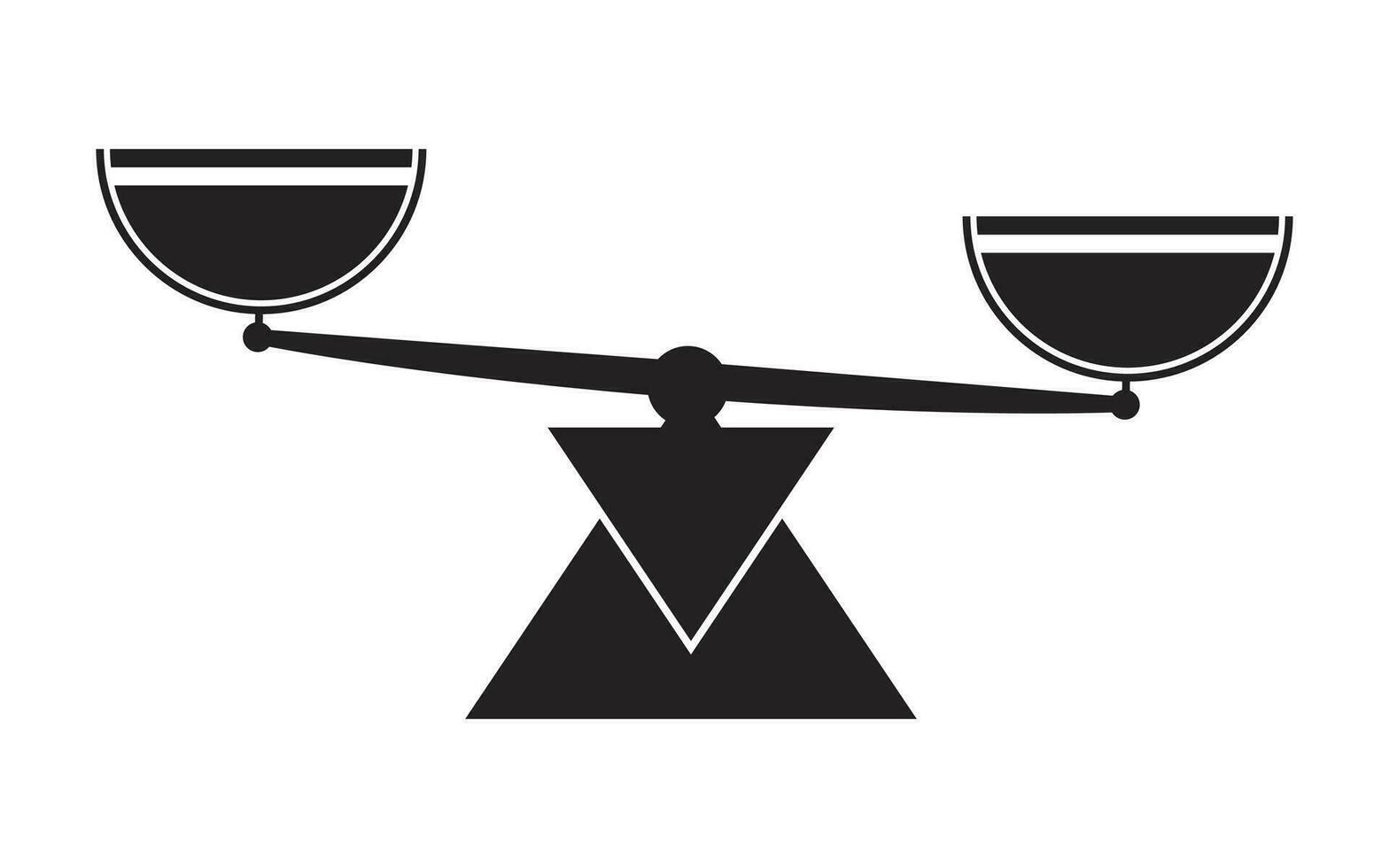 Weegschaal schaal balans symbool pictogrammen. vector