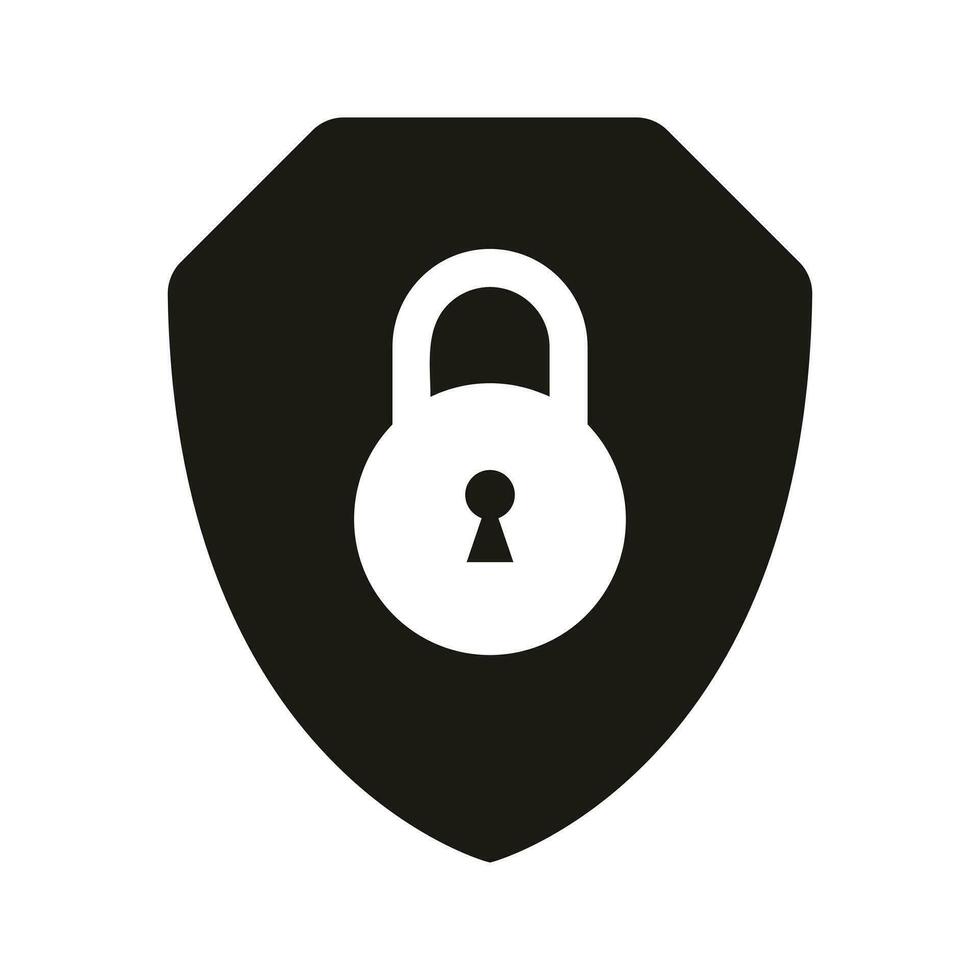 veiligheid schild of virus schild slot icoon met lijn kunst voor apps en websites vector
