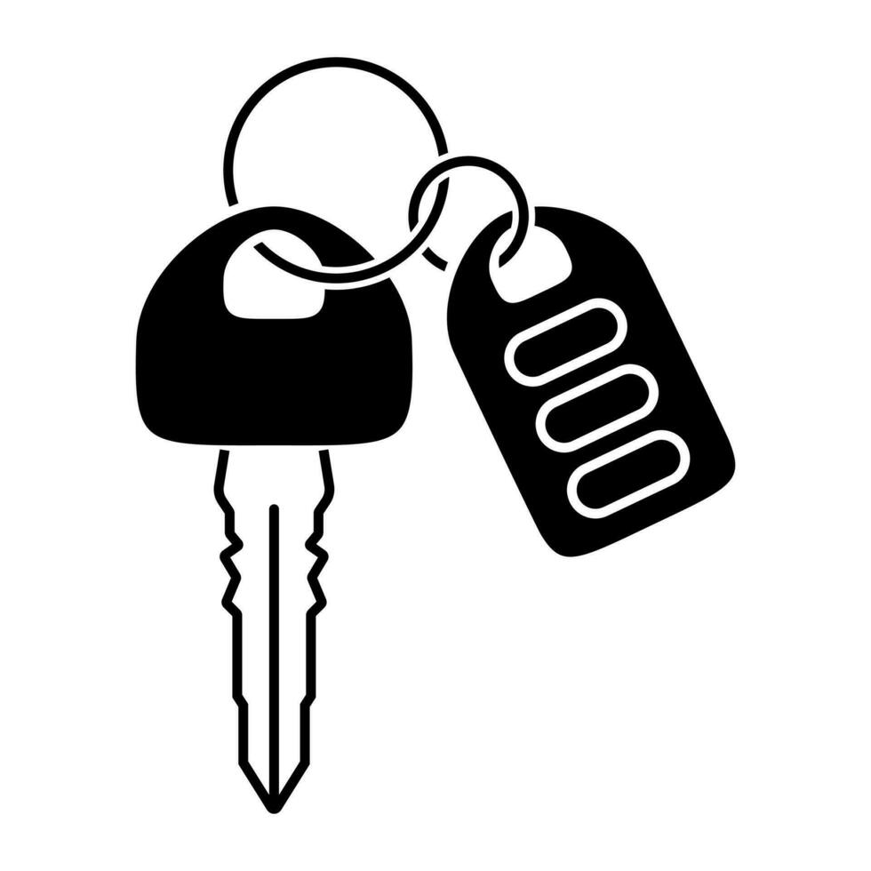 auto sleutel met auto- slim sleutels vlak icoon voor apps en websites vector