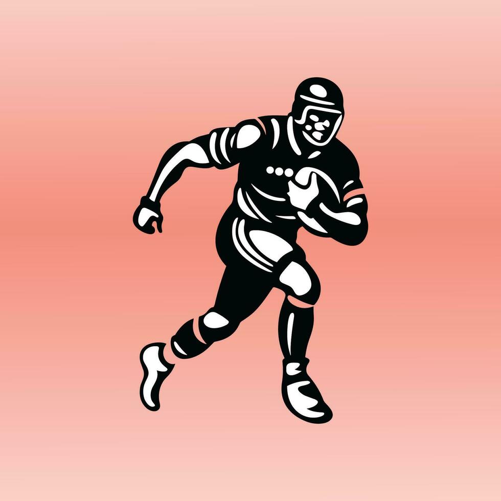 vector illustratie van een rugby speler Aan roze