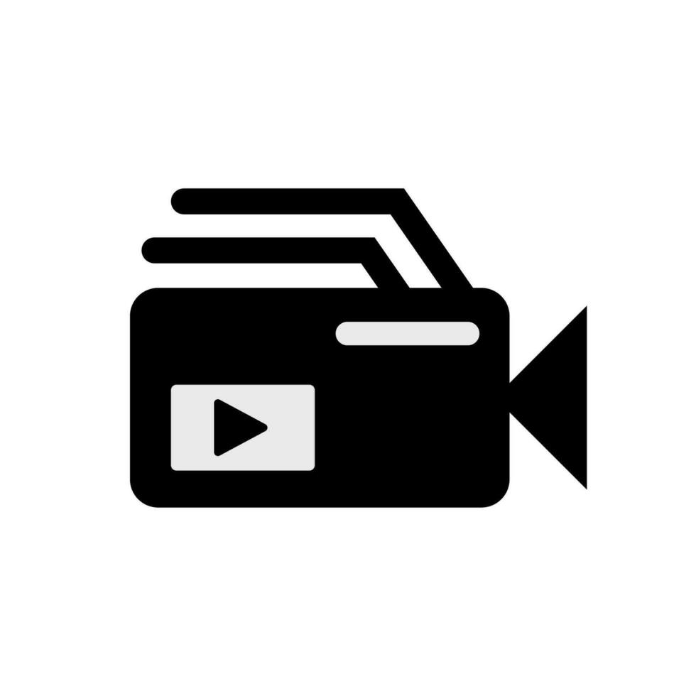 video camera icoon met een wit achtergrond vector