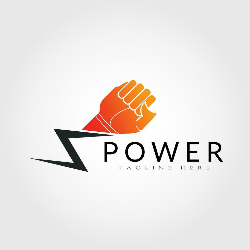 hand- macht logo ontwerp, vuist-vector vector