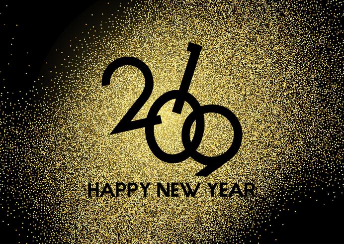 Gouden glitter gelukkig Nieuwjaar achtergrond vector