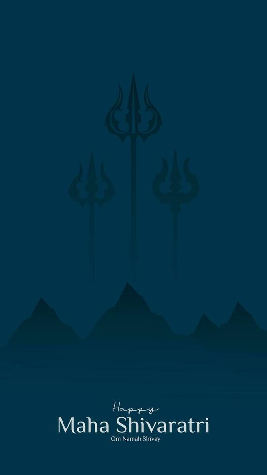 maha shivratri illustratie van heer shiva silhouet ontwerp sociaal media post vector