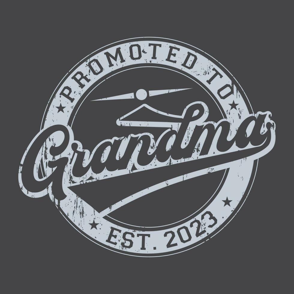 gepromoot naar grootmoeder 2023 t-shirt grappig nieuw baby familie grootmoeder tee vector