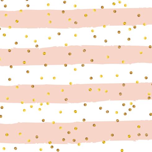 Gouden confetti op grunge gestreepte achtergrond vector