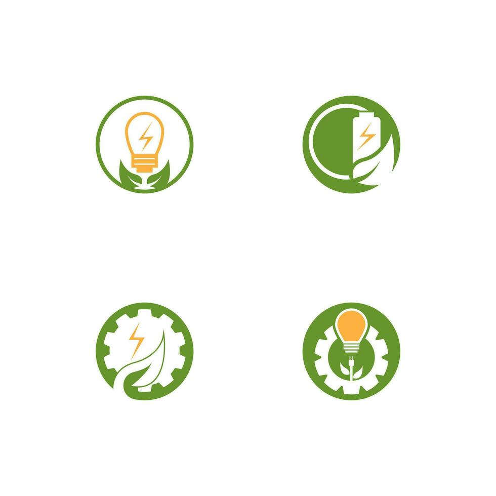 eco macht energie logo vector sjabloon illustratie