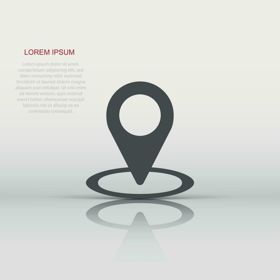 kaart pin icoon in vlak stijl. GPS navigatie vector illustratie Aan wit geïsoleerd achtergrond. bevind zich positie bedrijf concept.