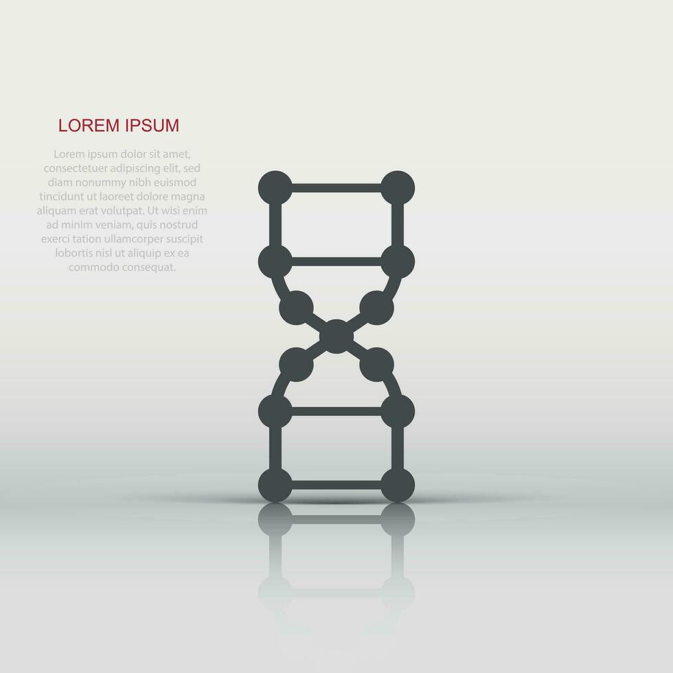 dna molecuul icoon in vlak stijl. atoom vector illustratie Aan wit geïsoleerd achtergrond. moleculair spiraal teken bedrijf concept.