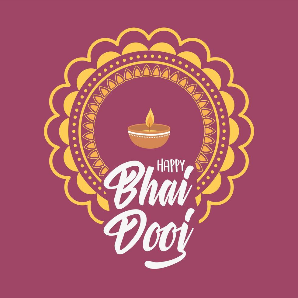 happy bhai dooj, indiase familiefeest traditionele gebeurteniskaart vector