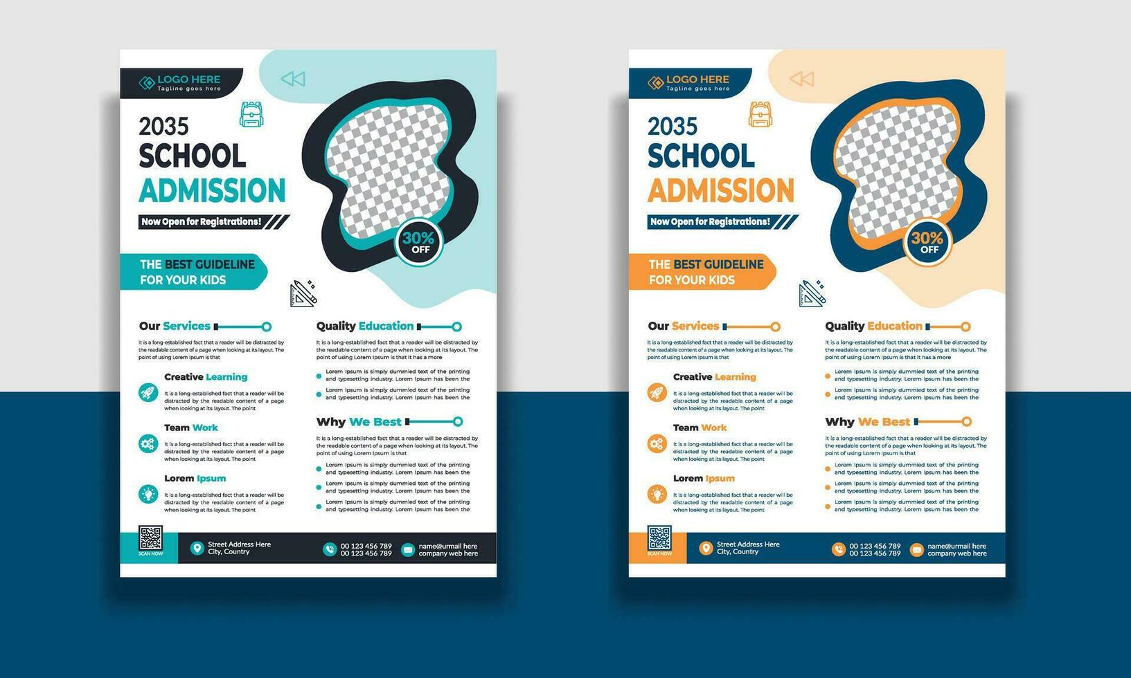 kinderen onderwijs folder sjabloon, toelating folder sjabloon, brochure lay-out school- toelating Open folder ontwerp sjabloon vector onderwijs poster, kinderen terug naar school- onderwijs folder.