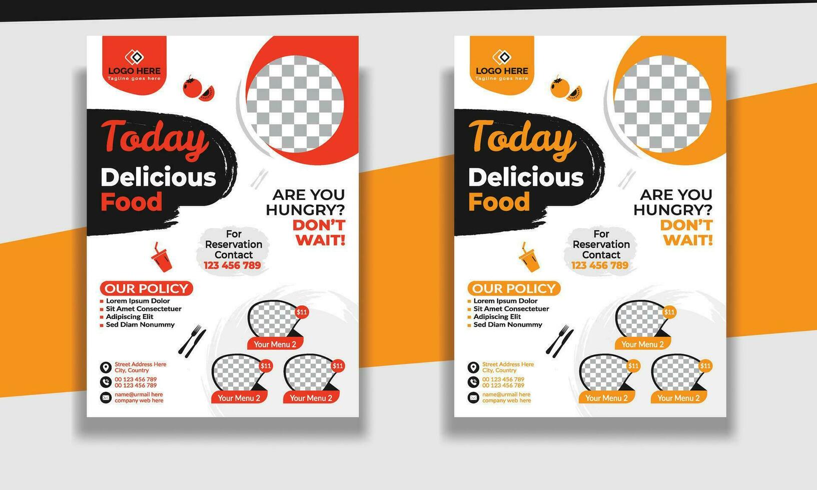 snel voedsel folder ontwerp sjabloon Koken, restaurant menu, voedsel bestellen, pizza, hamburger, Frans Patat en Frisdrank. vector illustratie voor poster, folder, omslag, menu, brochure.