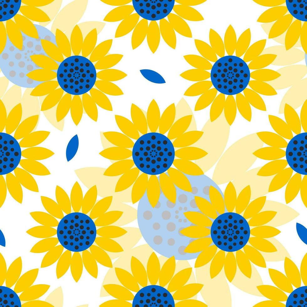 zonnebloem bloem. schattig naadloos patroon voor textiel, stoffen, decoratief papier. vector. vector