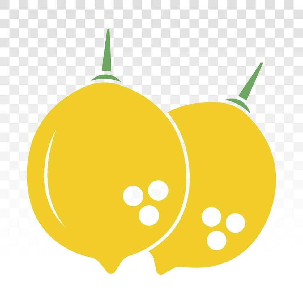 citrus citroen fruit vlak kleur icoon voor apps en websites vector