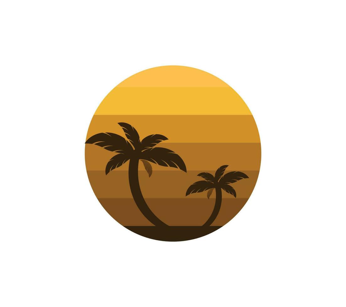 vector ontwerp van palm en zon logo. zomer teken of symbool