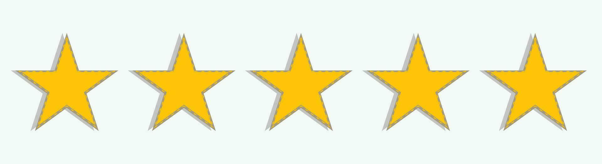 vijf sterren klant Product beoordeling recensie vlak icoon voor apps en websites. vector