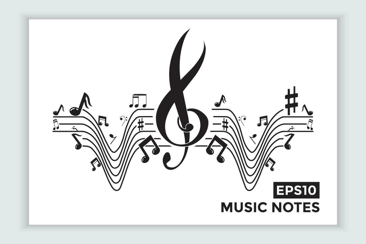 muziek- schaal of muziek- Notitie teken of symbool. musical schaal pictogrammen element vector voor banier materiaal, achtergrond.