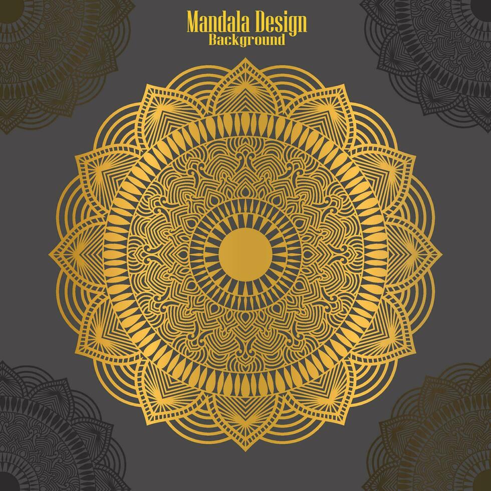 gouden mandala sjabloon ontwerp vector