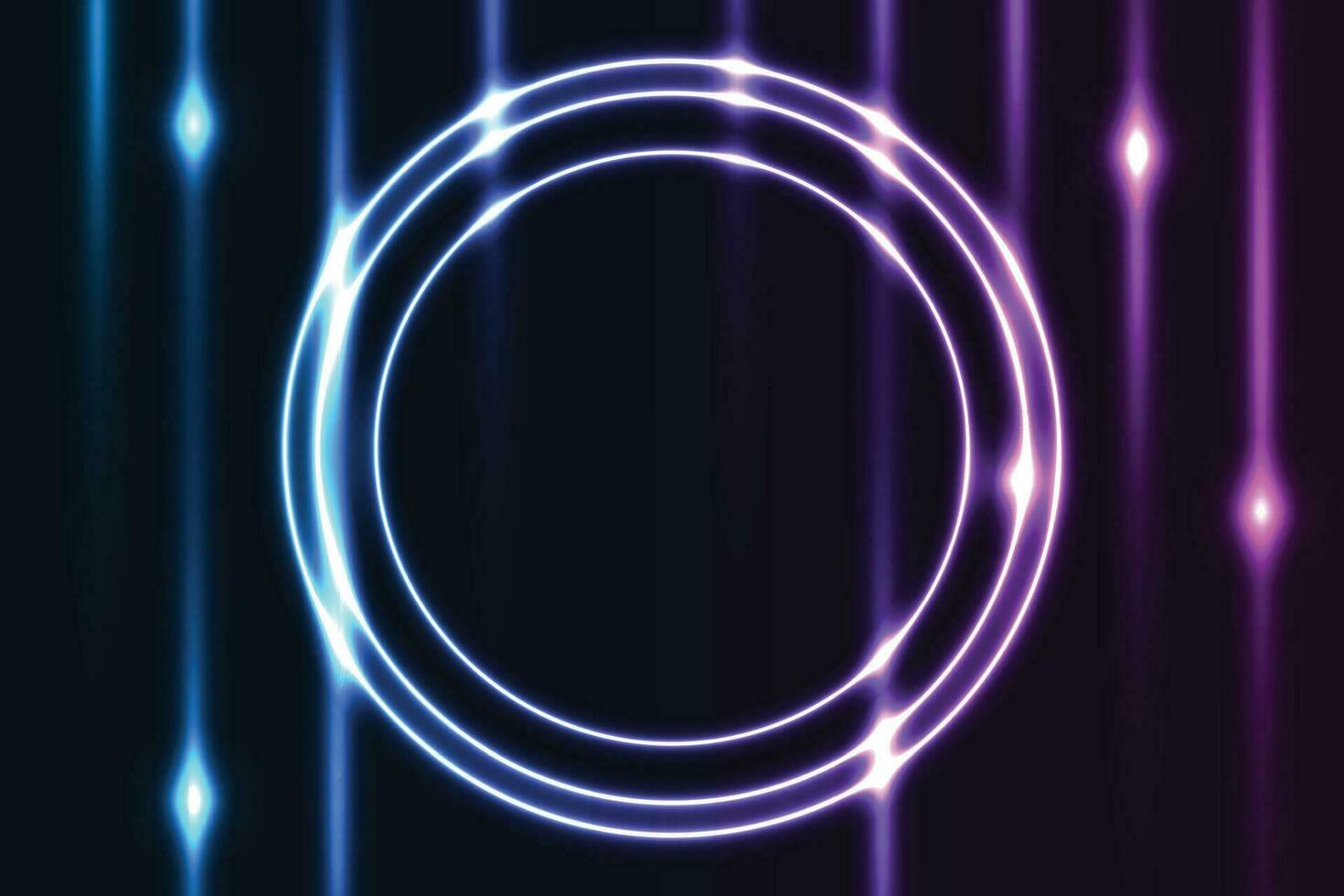 circulaire neon behang, neon achtergrond, circulaire neon met verlichting achtergrond vector