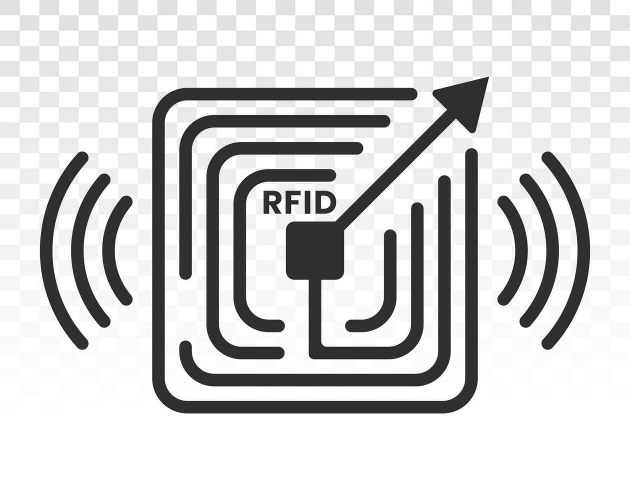 radio frequentie identificatie of rfid kaart technologie vector icoon voor apps en websites