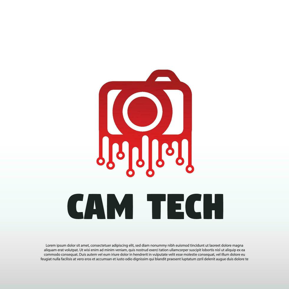 technologie logo met camera concept. toekomst tech icoon. illustratie element-vector vector