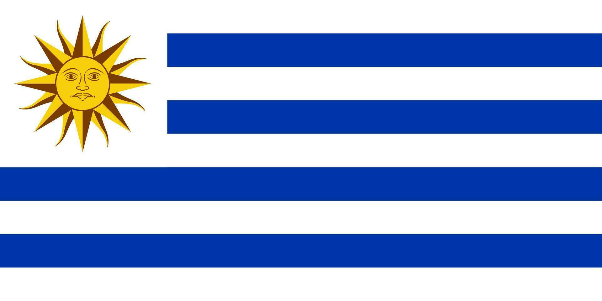 de nationaal vlag van de republiek van Uruguay is geïsoleerd in officieel kleuren. vector