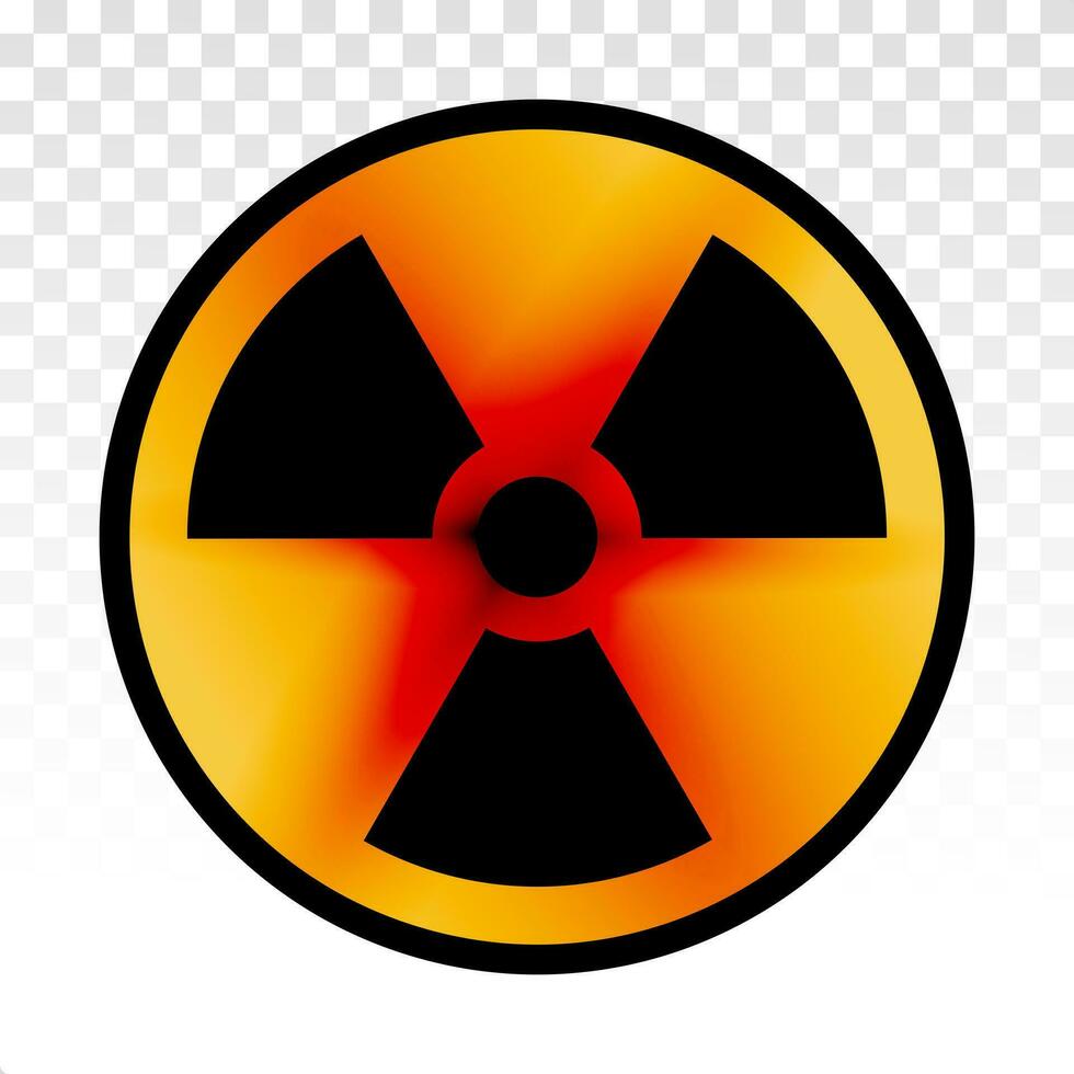geel radioactief of straling teken of symbool - vlak icoon voor apps of websites vector
