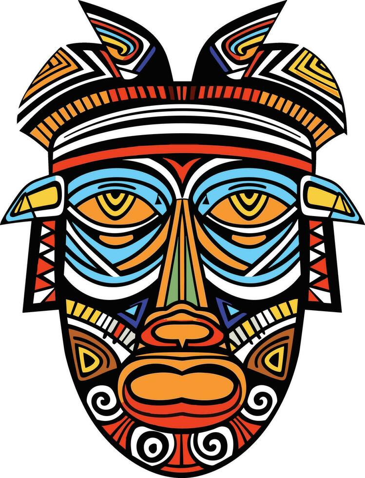 tribal masker vector illustratie Aan geïsoleerd achtergrond, tribal maskers voor t-shirt ontwerp, sticker en muur kunst