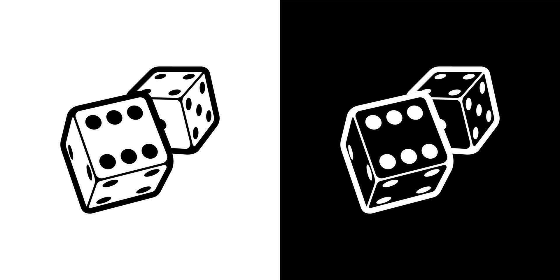 Dobbelsteen logo Aan wit en zwart achtergrond in isometrische stijl voor afdrukken en ontwerp. vector illustratie.