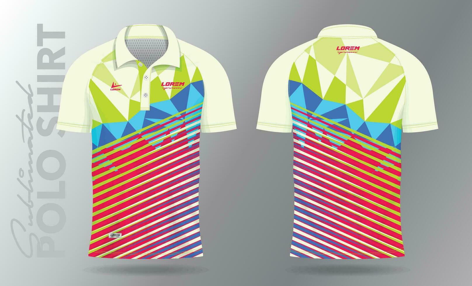 sublimatie polo overhemd mockup sjabloon ontwerp voor badminton Jersey, tennis, voetbal, Amerikaans voetbal of sport uniform vector