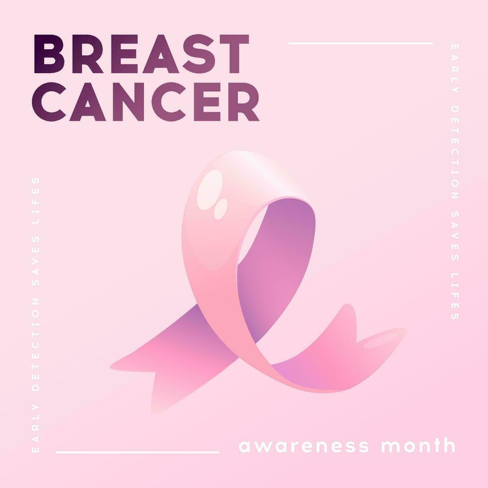 de banner van de de voorlichtingsmaand van borstkanker met roze lint vector