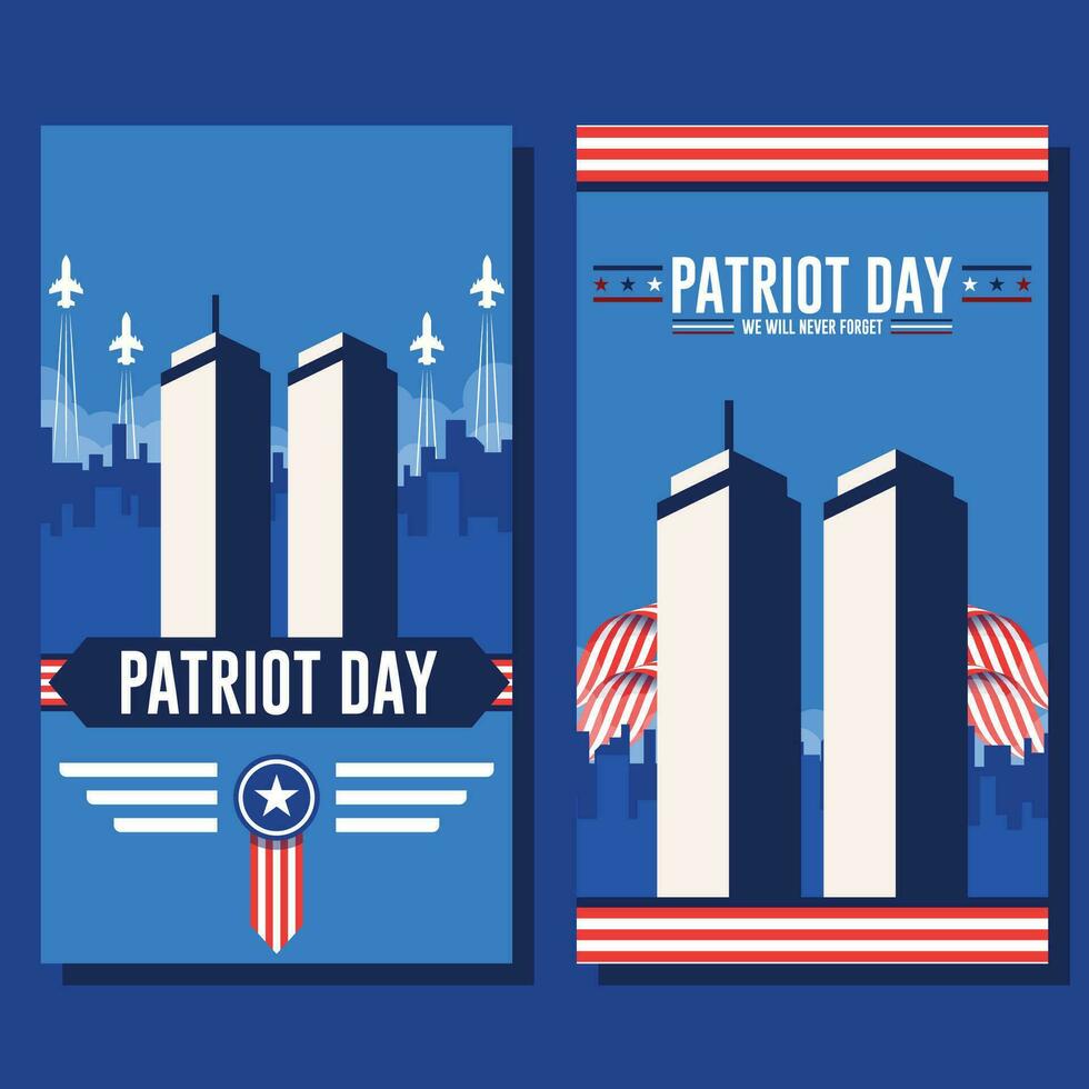 9 11 patriot dag vlak achtergrond sjabloon vector
