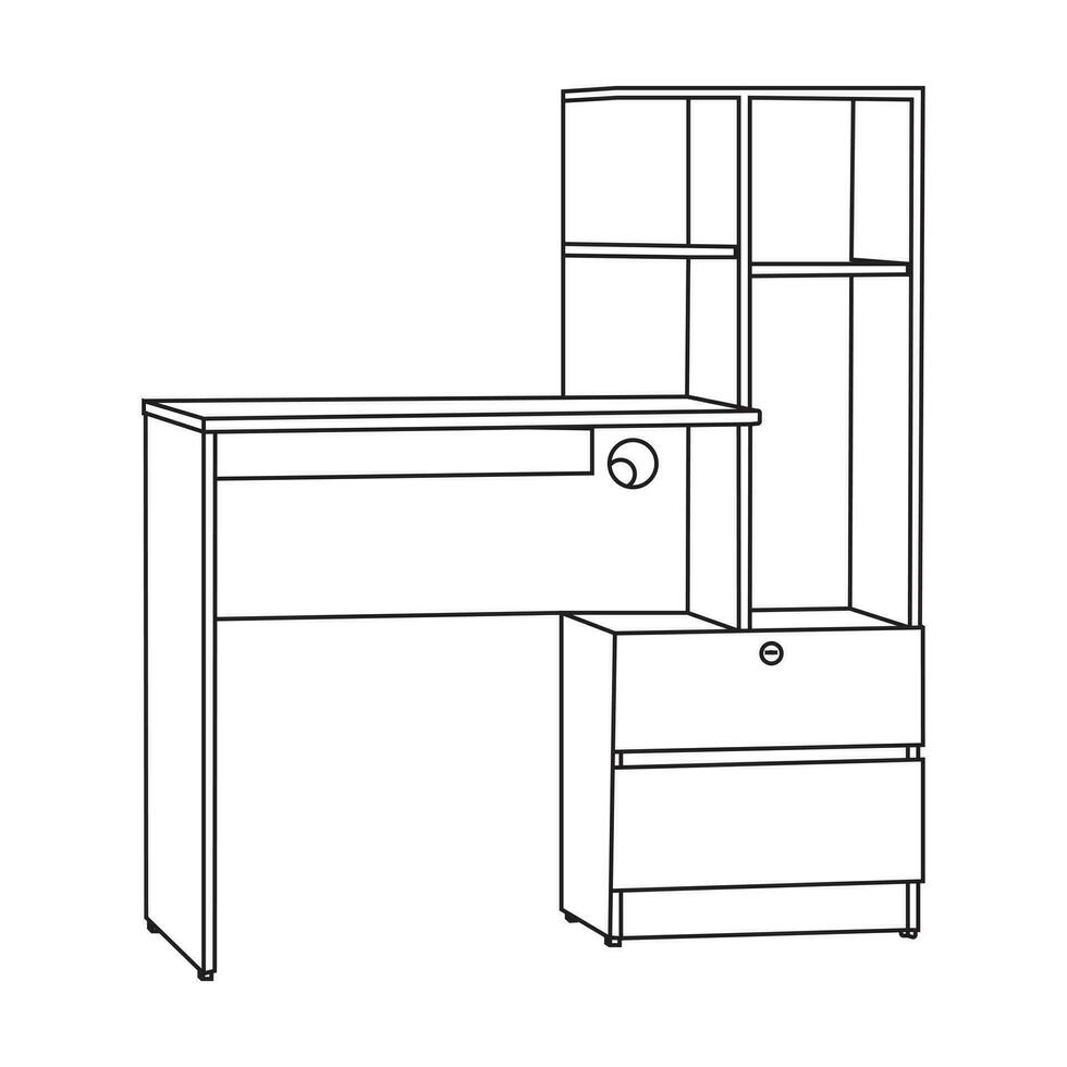 computer en bureau voor computer vector.modern kantoor bureau vlak ontwerp illustratie.huis kantoor werkruimte concept, blanco scherm laptop computer Aan tafel met muis, vector