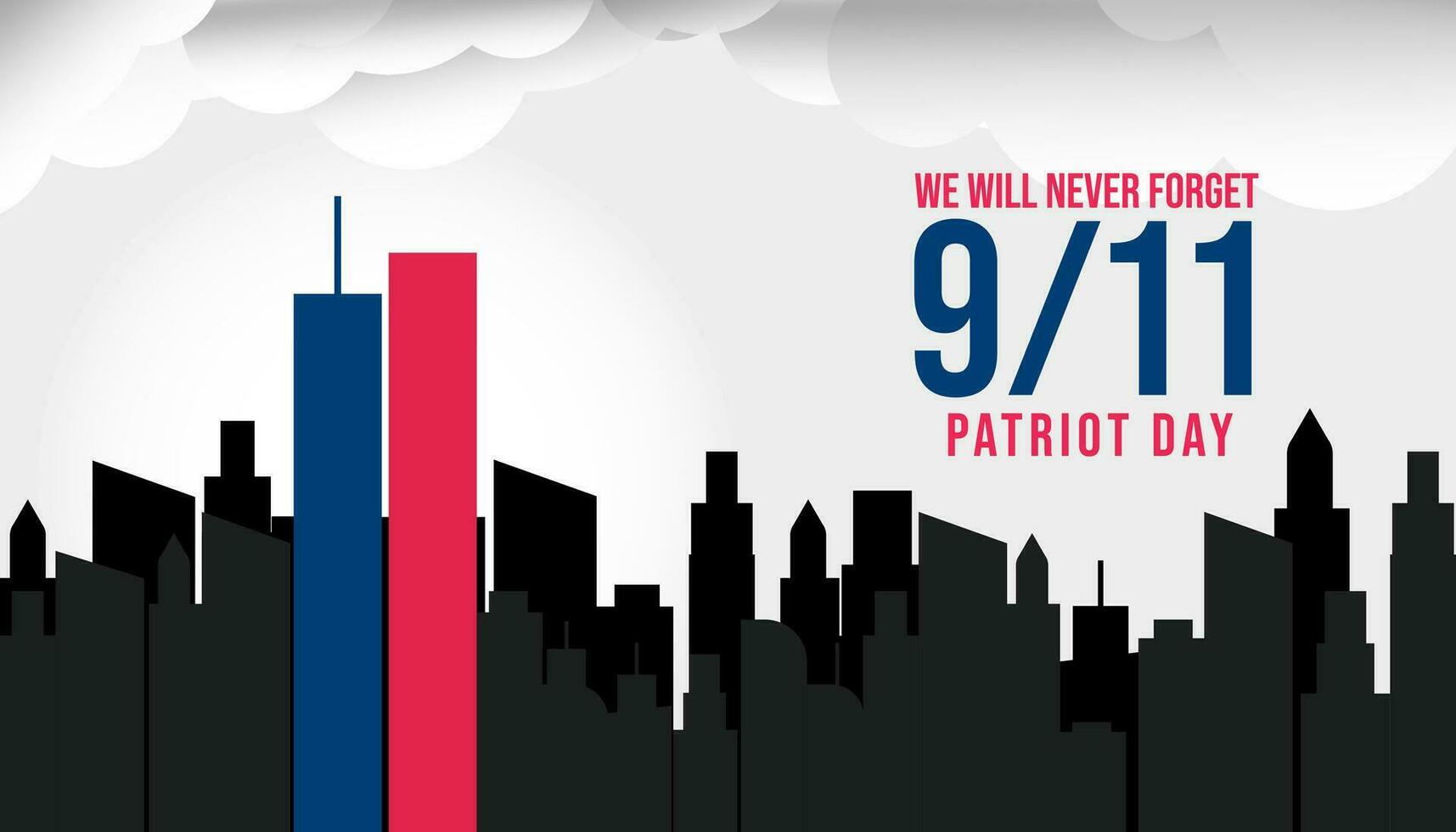 vector 9 11 patriot dag achtergrond illustratie in vlak stijl