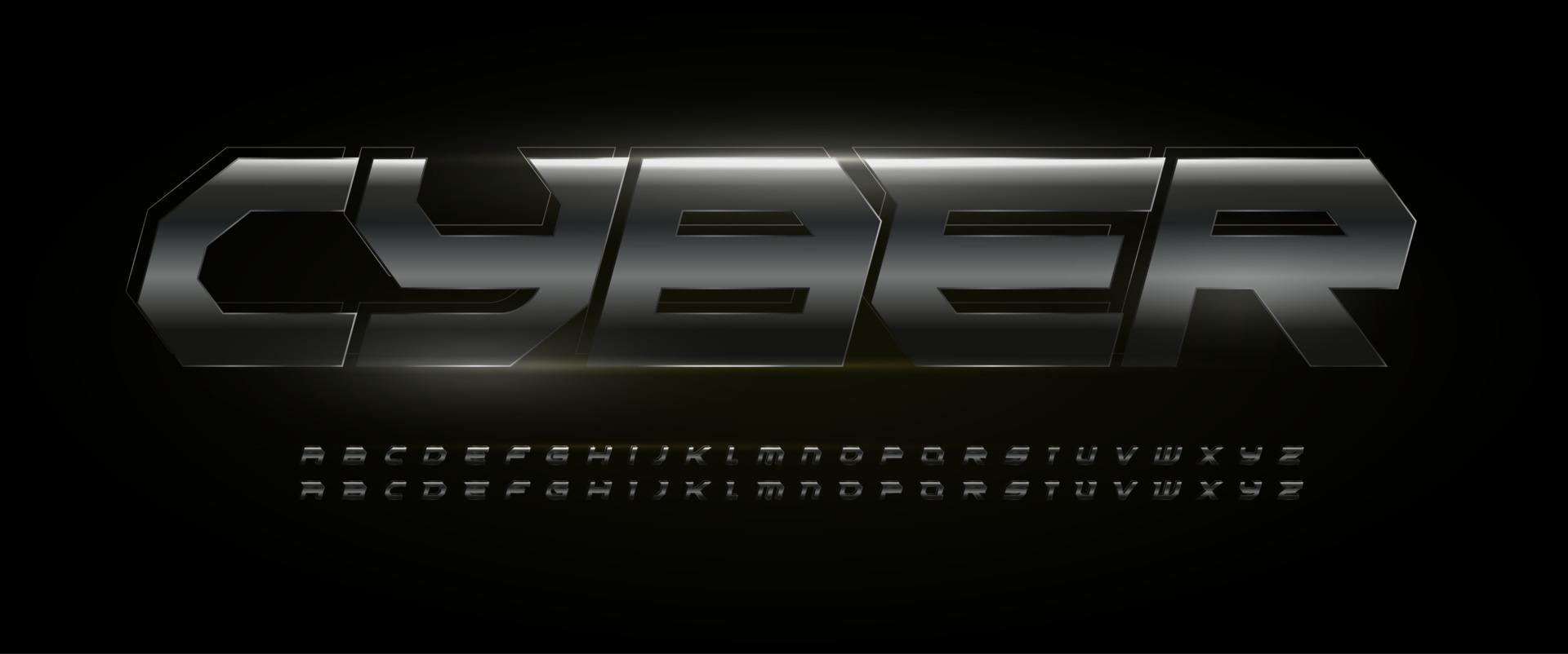 modern cursief vet lettertype met metalen textuur, koolstof- of chroommetaal, gepolijst mat staal. alfabet voor race, sport, auto, futuristisch ontwerp. vectortypografie. vector