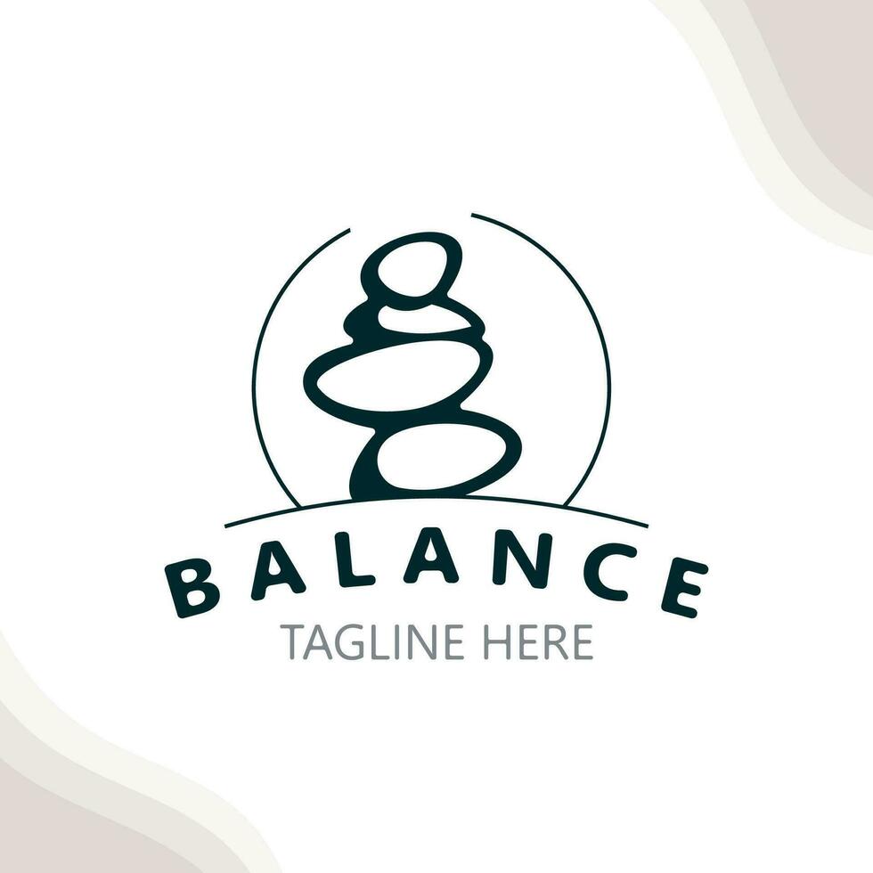 balans steen logo massage steen yoga, rots arrangement voor spa en Gezondheid meditatie symbool vector