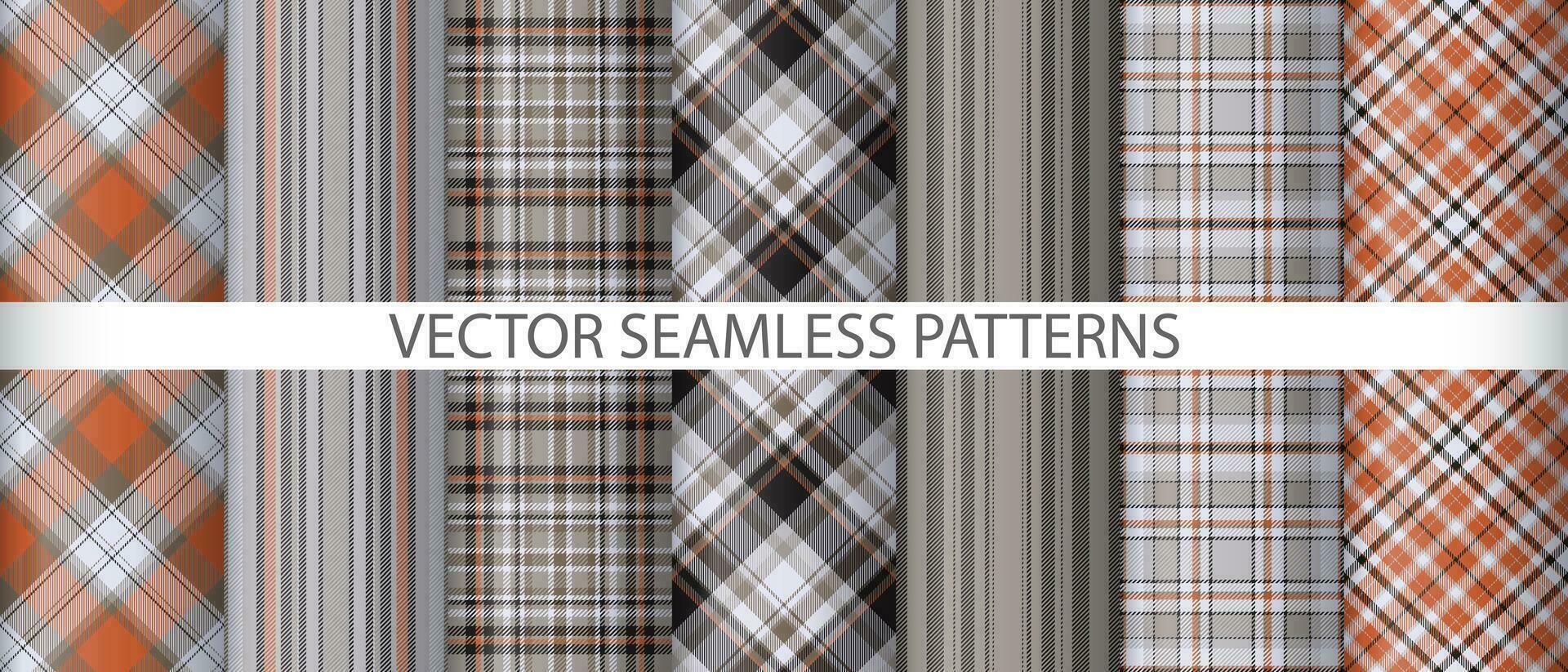 reeks achtergrond Schotse ruit patroon. vector plaid textiel. kleding stof naadloos controleren textuur.
