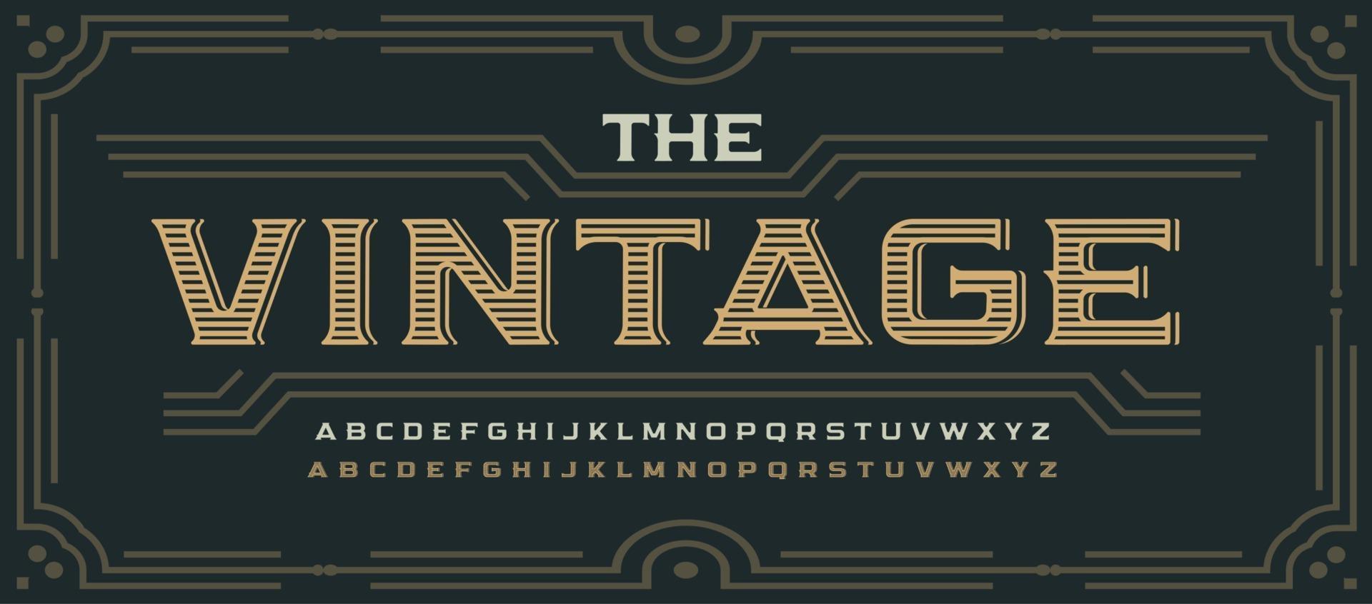 vintage Victoriaanse stijlbrieven, klassiek serif-lettertype. decoratief elegant alfabet voor rustiek logo, oude westerse letters, poster en kop, whisky-embleem en verpakking. vector typografisch ontwerp.