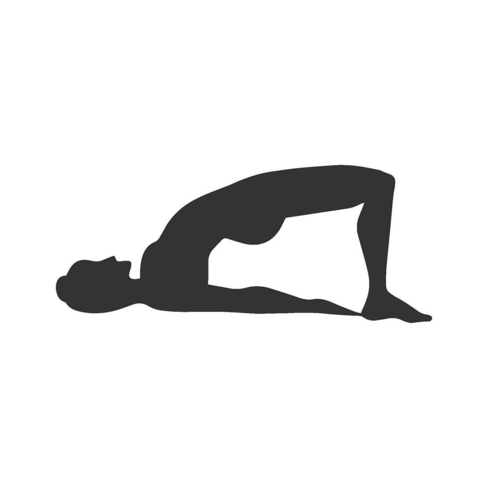 slank sportief jong vrouw aan het doen yoga geschiktheid opdrachten. gezond levensstijl. vector silhouet illustraties ontwerp geïsoleerd Aan wit achtergrond voor t-shirt grafiek, pictogrammen, web, affiches, afdrukken.