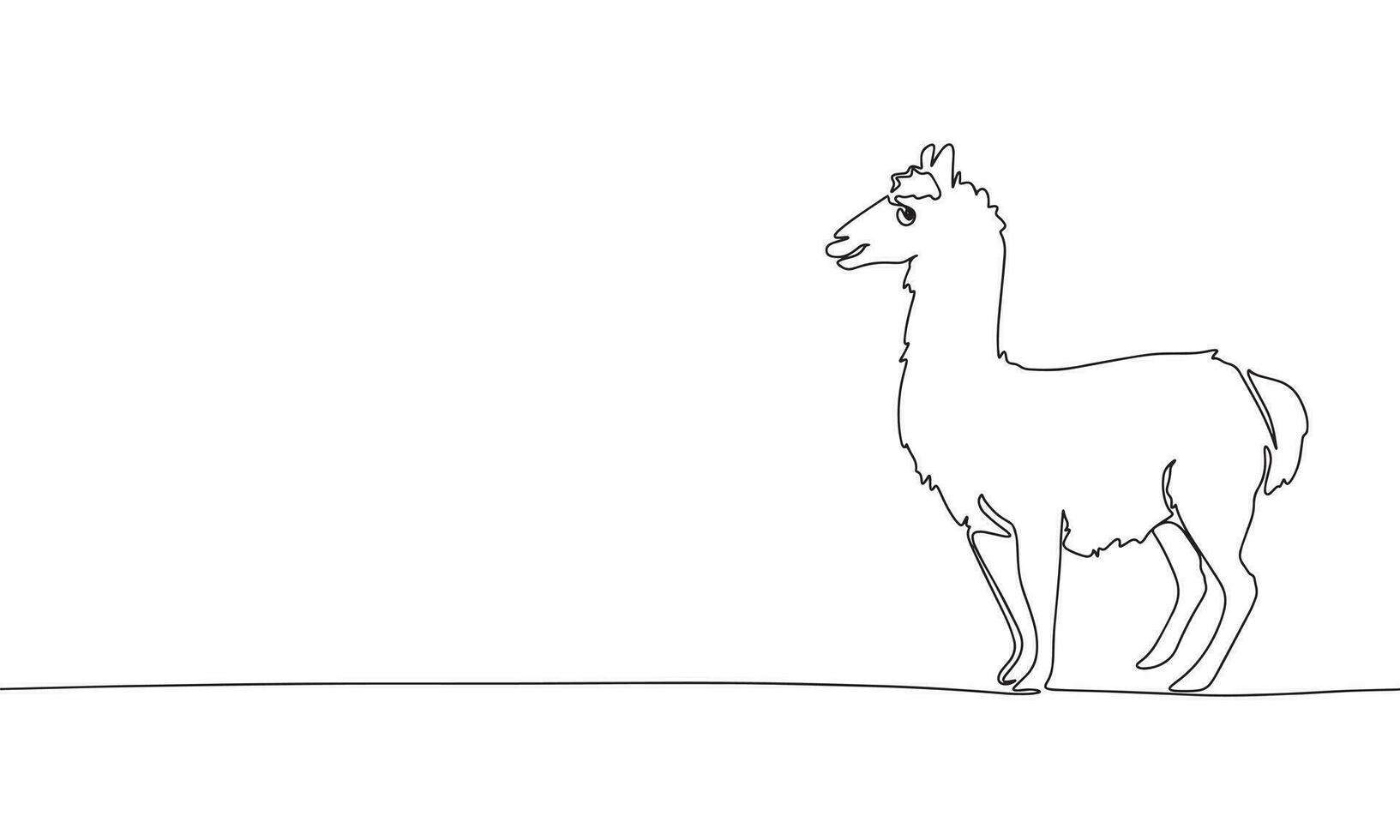 lama een lijn continu. lijn kunst concept dier spandoek. schets vector illustratie.