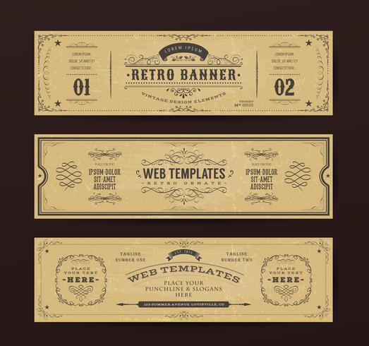 Vintage Website Banners sjablonen vector