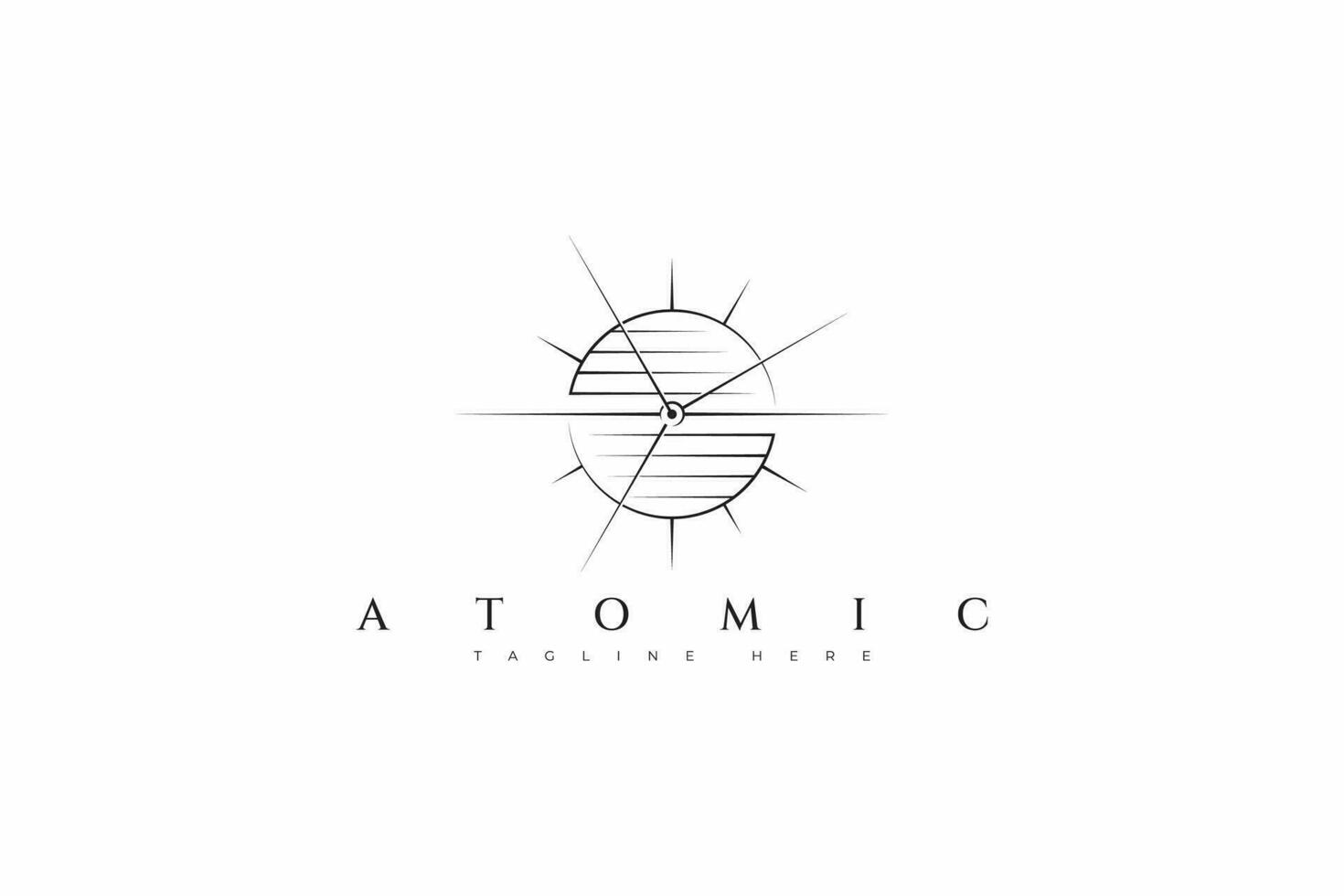 logo straling atoom energie meetkundig chemisch energie abstract creatief teken symbool. vector